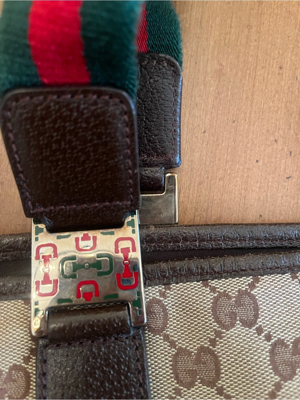 GUCCI BEIGE GG CANVAS WEB TOP HANDLE POP TOTE - Picture 4 of 10
